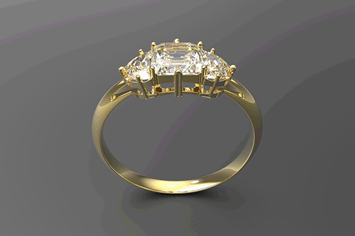 Three Stone Diamond Engagement Ring